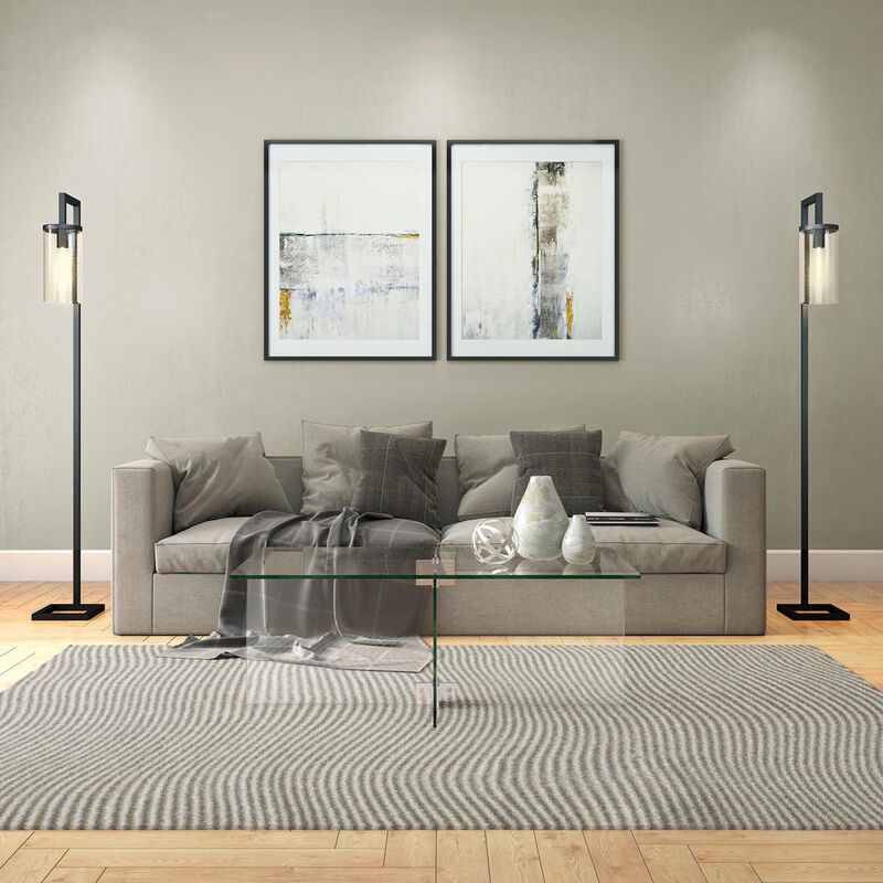 Hudson&Canal Gehry 24'' Wide Rectangular Coffee Table in Clear Glass