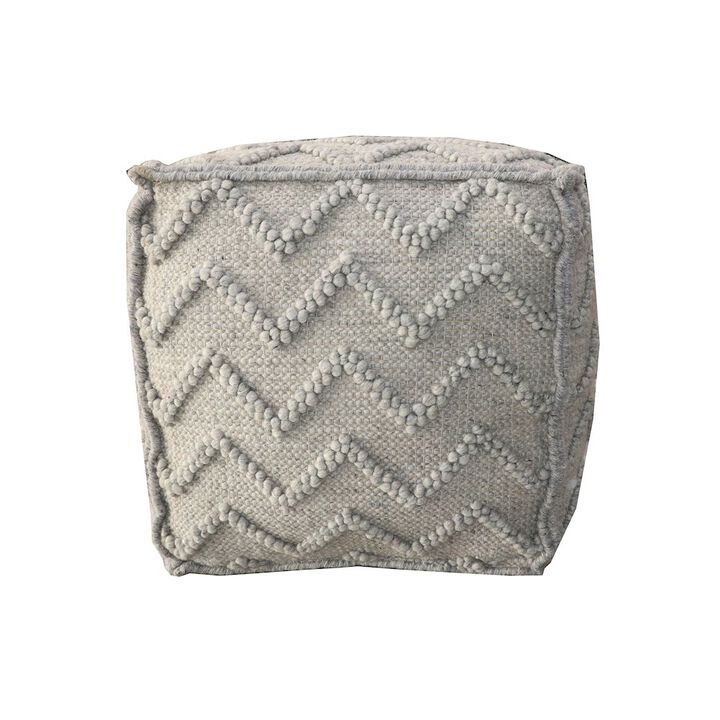Contemporary Garnet Pouf in Stone