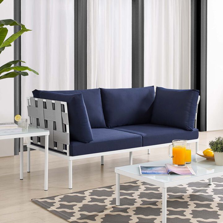 Modway - Harmony Sunbrella® Outdoor Patio Aluminum Loveseat