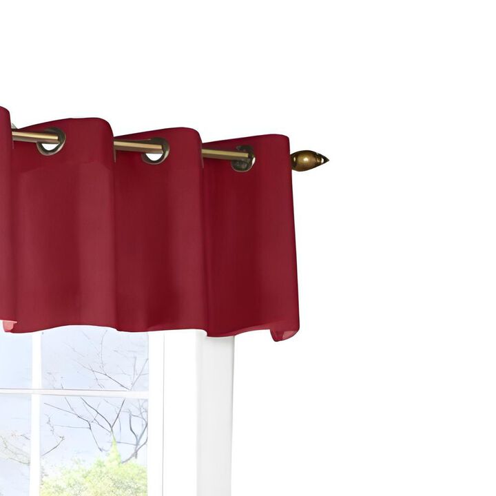 Commonwealth Thermalogic Weather Cotton Fabric Grommet Top Valance - 40"x15" - Burgundy