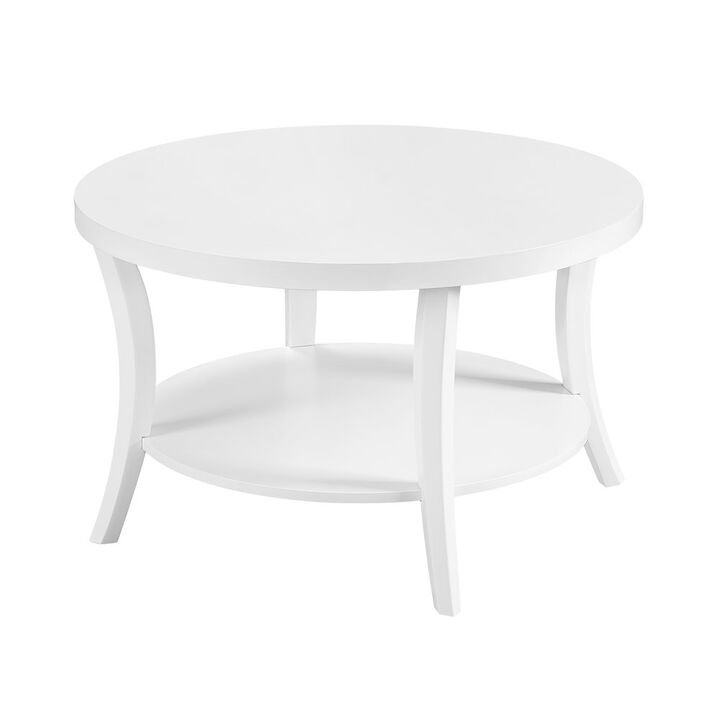 Convenience Concepts Charleston Round Coffee Table with Shelf