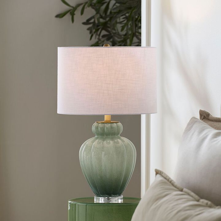 Agnes Glass Table Lamp-Green