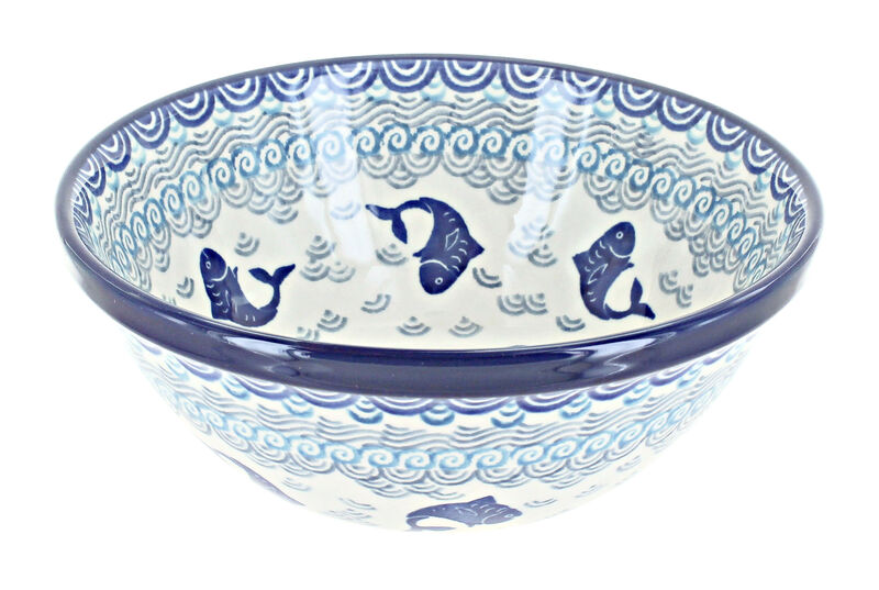 Blue Rose Polish Pottery Georgia Blue Cereal/Soup Bowl