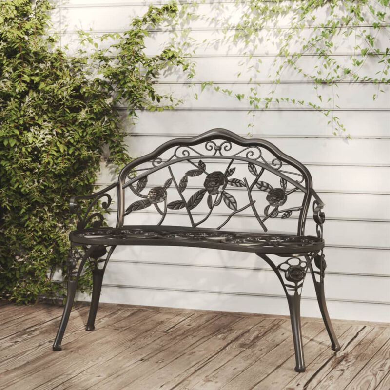 vidaXL Patio Bench 39.4" Cast Aluminum Black