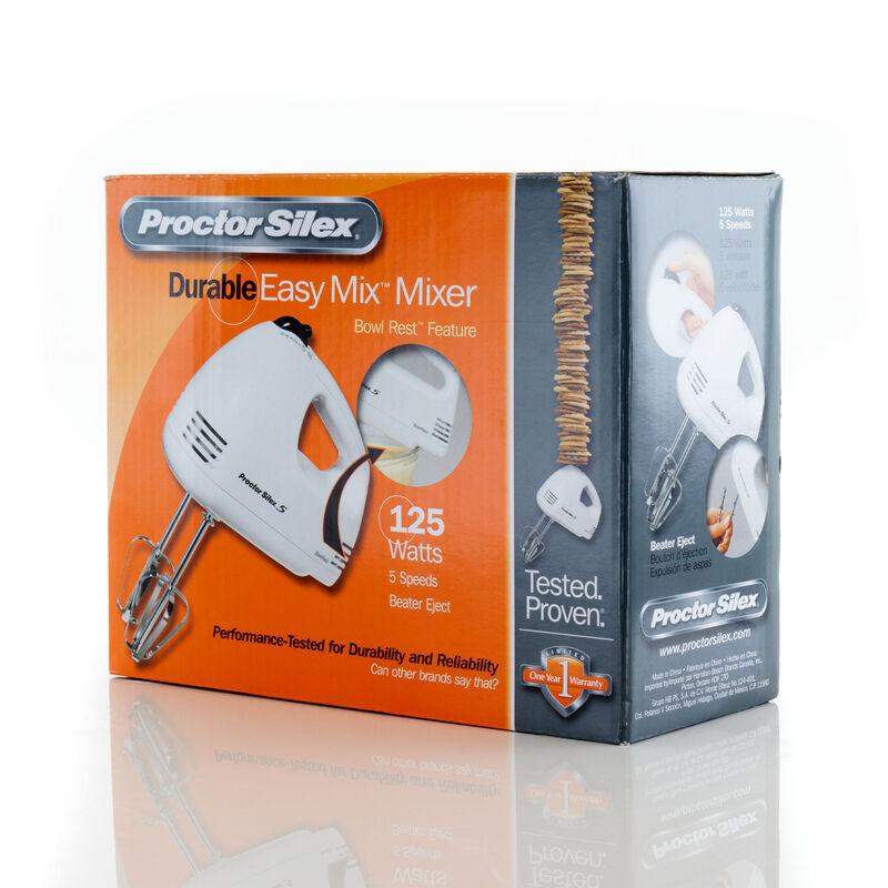 Proctor Silex Easy Mix 5 Speed Hand Mixer in White