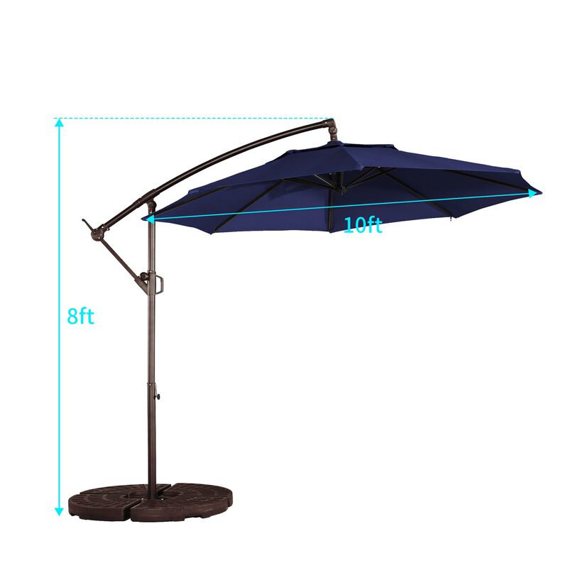 Mondawe 11ft Offset Patio Umbrella with Easy Tilt and Crank 360° Rotate Patio Offset Hanging Outdoor Market Umbrella Cantilever Umbrella