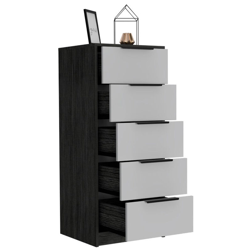 5 Drawers Dresser Maryland, Bedroom, Smoky Oak / White