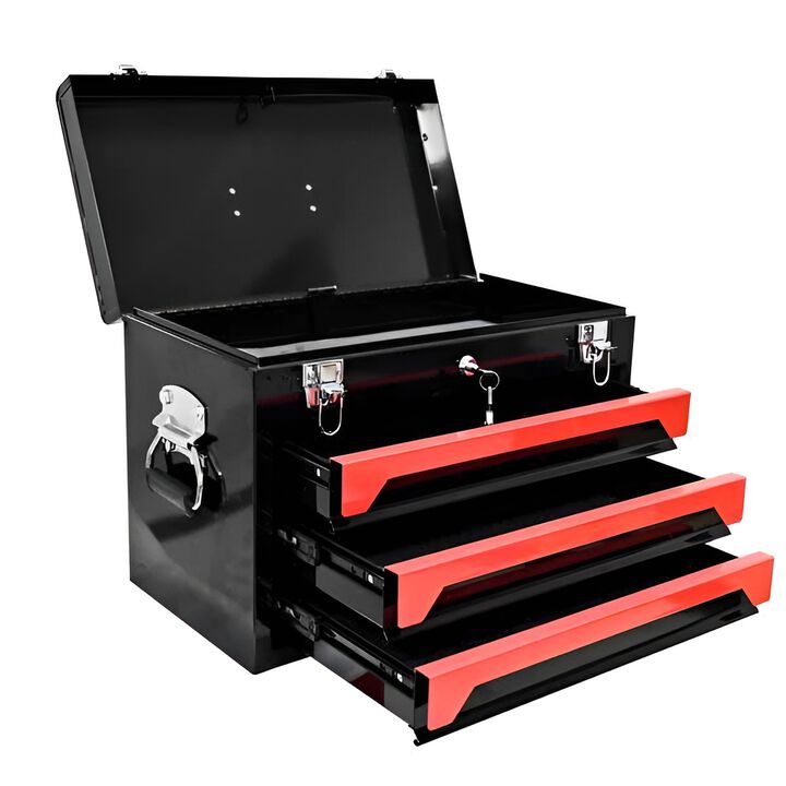 Heavy-Duty Tool Box with 3 Drawers for Easy Access and Storage