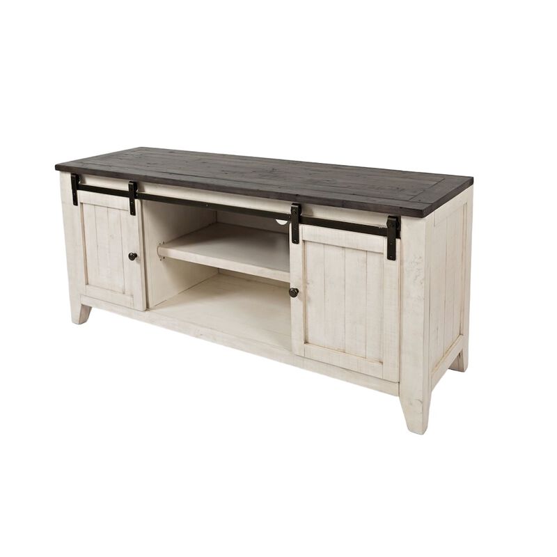 Jofran Madison County Rustic Reclaimed Solid Wood Farmhouse 60 Barn Door Console