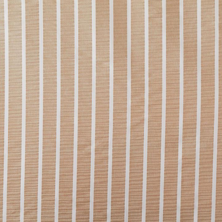 SKL Home Saturday Knight Ltd Seersucker Lightweight Woven Thin white Stripes Fabric Shower Curtain - 70X72", Taupe