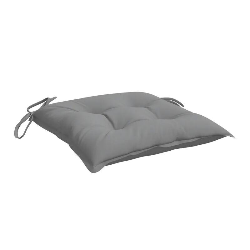 Kia Outdoor Cushion for Chair Set of 4, 20x20 Square Dark Gray Fabric - Benzara