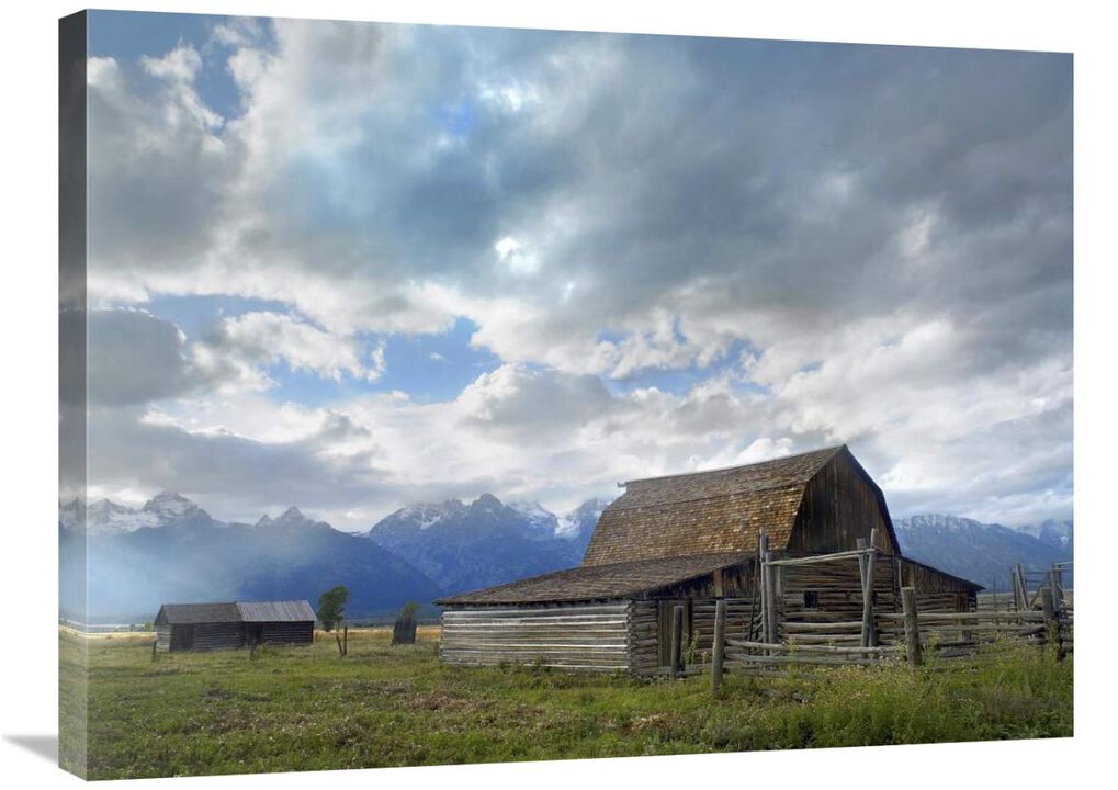 Mormon row barn, Grand Teton National Park, Wyoming-Canvas Art-32x24