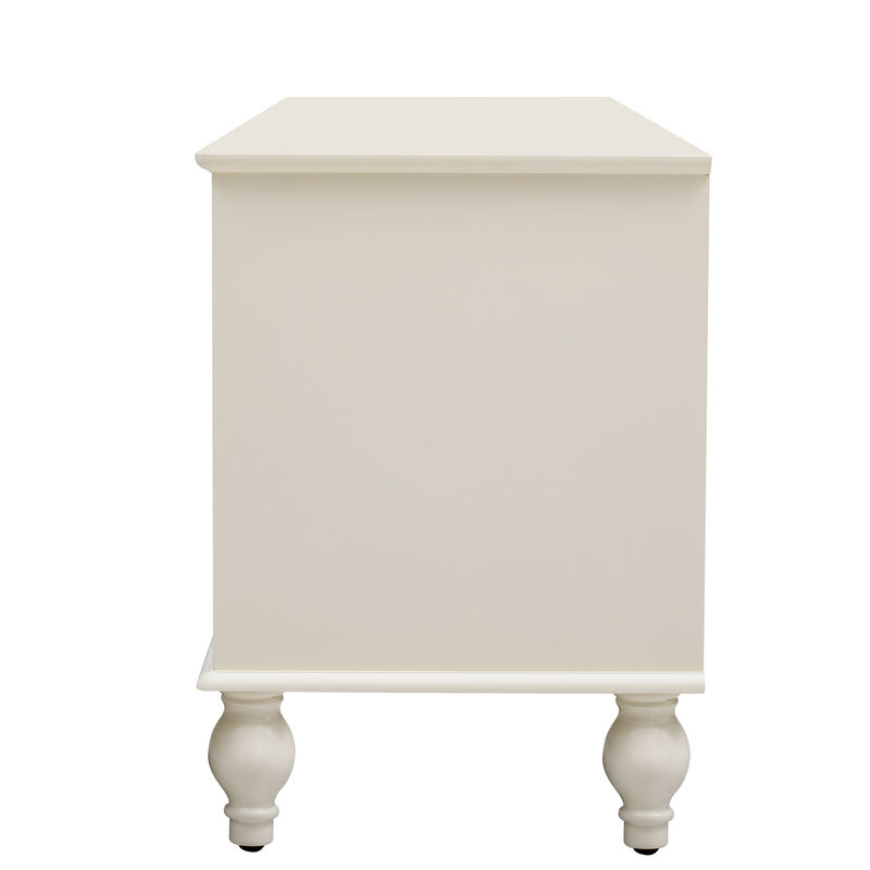 Merax TV Stand with Fluted Glass Doors