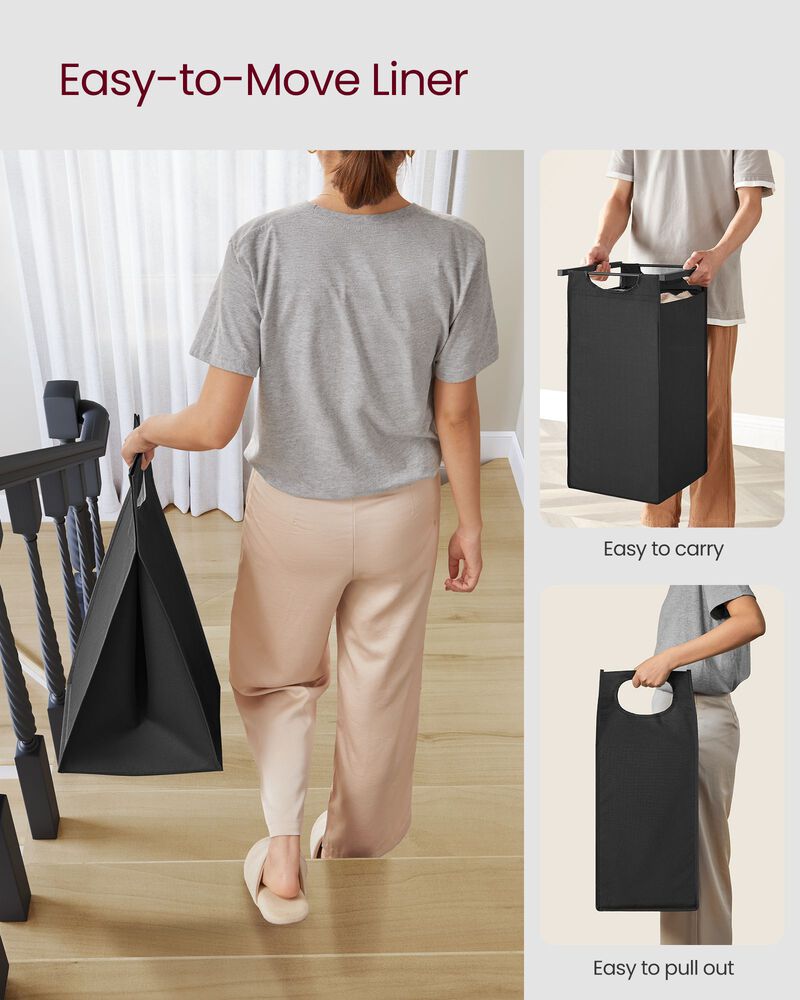 Laundry Hamper with 3 Pull-Out Removable Bags, 3 x 10 Gallons (38L)