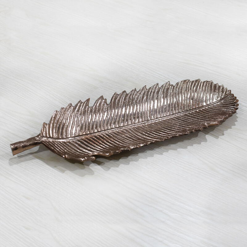 Handmade Decorative Gold Color Coated 17.99 x 6.29 x 1.18 Inches Aluminium Tray 035AB BBH Home's