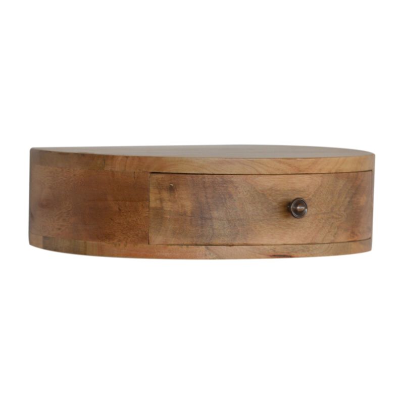 Solid Wood Wall Mounted Rounded 1 Drawer Nightstand