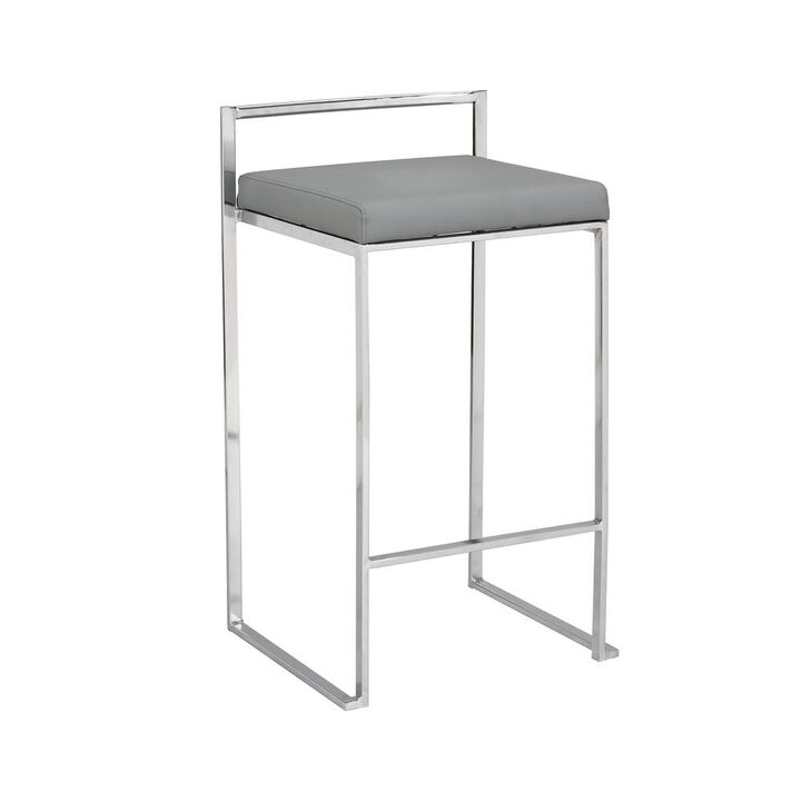 Carolina Living Lucien 25.25 Upholstered Counter Stool - Grey - Grey Upholstery