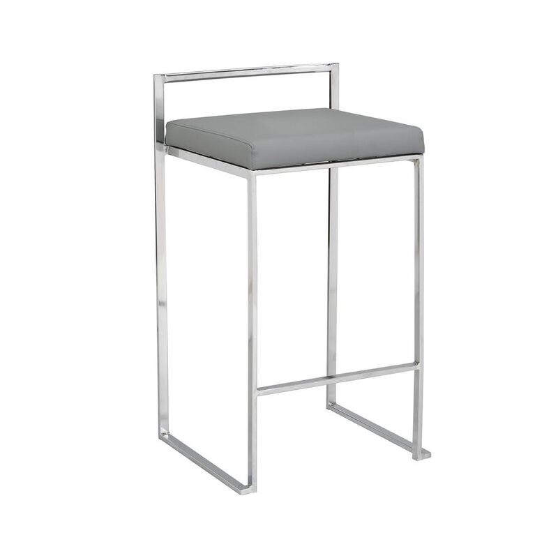 Carolina Living Lucien 25.25 Upholstered Counter Stool - Grey - Grey Upholstery