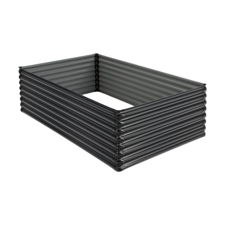 Hivvago 71 Inch Galvanized Metal Raised Garden Bed for Garden Backyard-Dark Gray