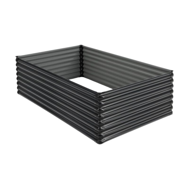 Hivvago 71 Inch Galvanized Metal Raised Garden Bed for Garden Backyard-Dark Gray