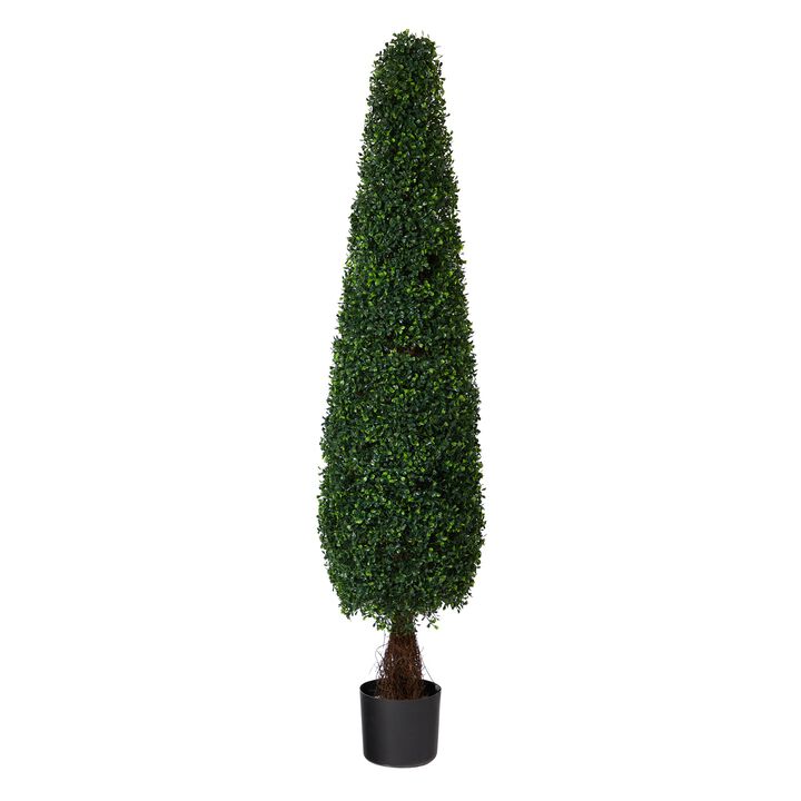 Hivvago 5 Feet Boxwood Topiary Artificial Tree UV Resistant (Indoor/Outdoor)