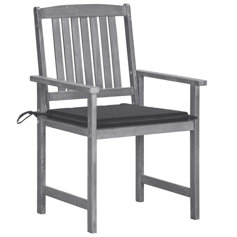vidaXL Patio Chairs with Cushions 6 pcs Solid Acacia Wood Gray