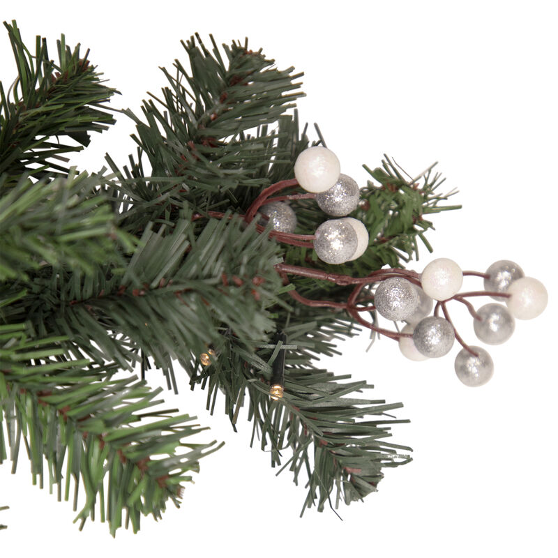 6' x 10" Pre-Lit Decorated Green Pine Artificial Christmas Garland  Warm White LED Lights