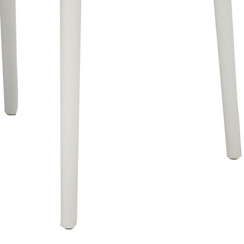 Teesy 22 Inch Side Dining Armchair Set of 4, Indoor Outdoor, White Finish - Benzara