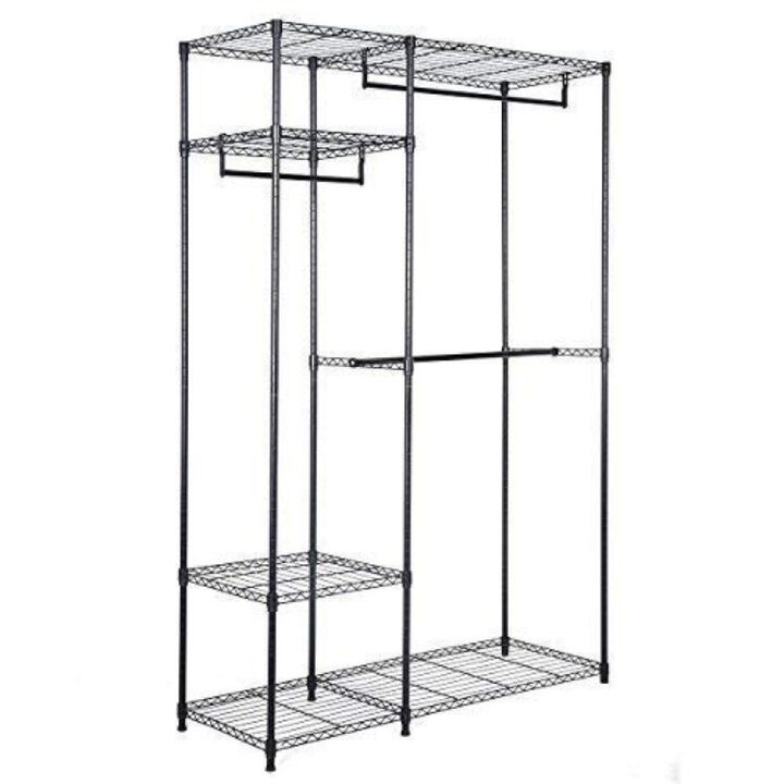 Hivvago Portable Steel Closet Hanger Storage Rack Organizer