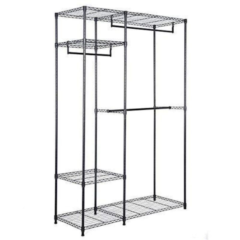Hivvago Portable Steel Closet Hanger Storage Rack Organizer