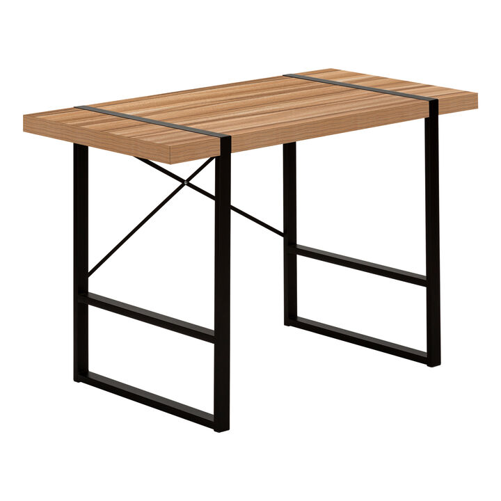 Monarch Specialties I 7657 Computer Desk, Home Office, Laptop, 48"L, Work, Metal, Laminate, Brown, Black, Contemporary, Modern