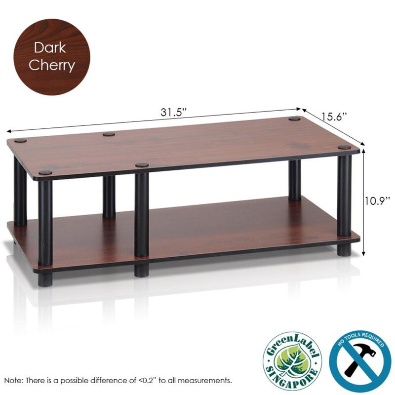 Furinno Furinno 11174DC(BK)/BK Just No Tools Mid TV Stand, Dark Cherry w/Black Tube