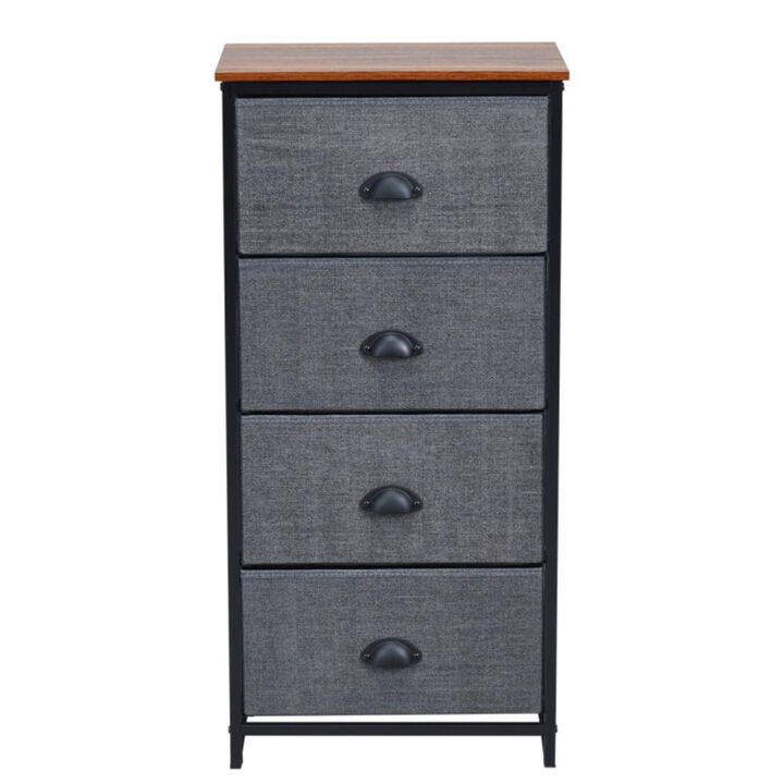 Hivvago Chest Storage Tower Side Table Display Storage with 4 Drawers