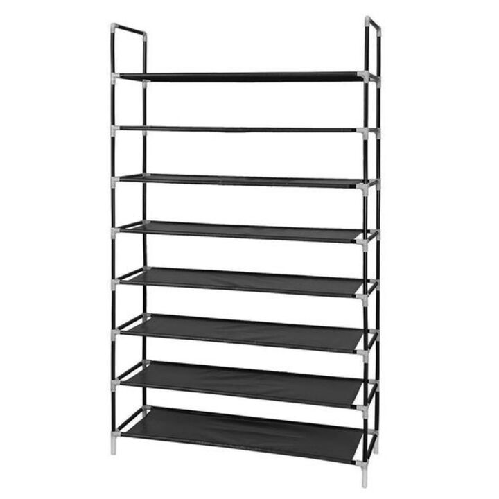 8-Layer Shoe Rack with Ultra Large Capacity, Non-Woven Fabric and Steel Storage Shelves