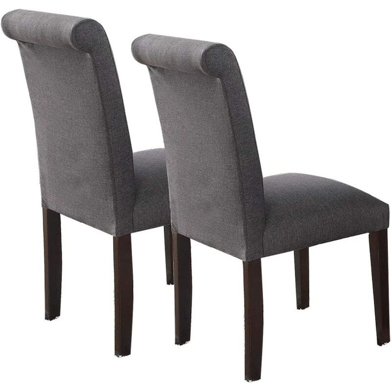 Blue Grey Polyfiber Dining Chairs Set Of 2