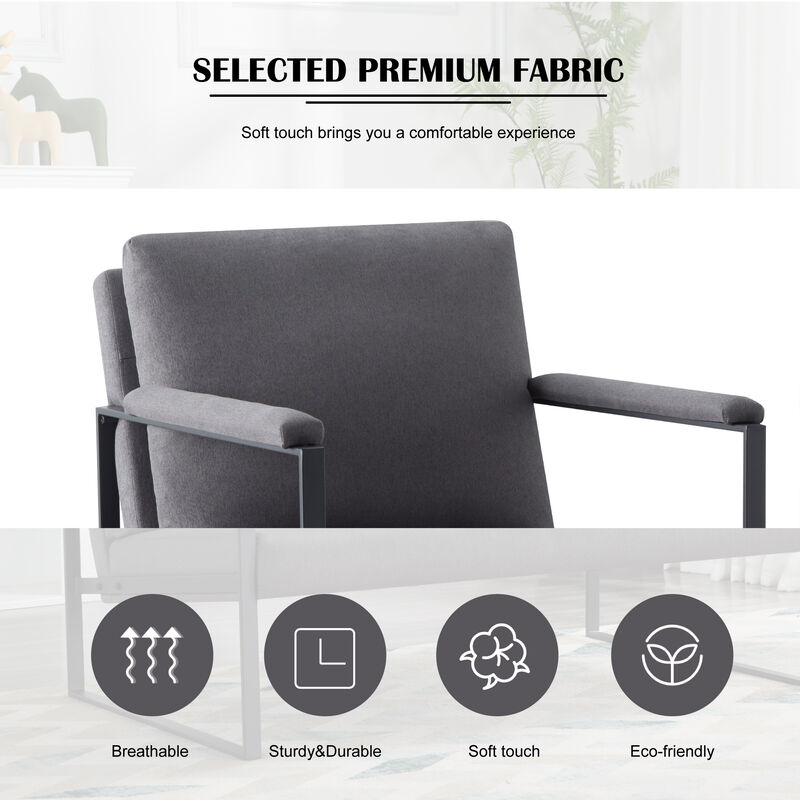 49.2 in. W Square Arm Linen Blend Modern Straight Sofa