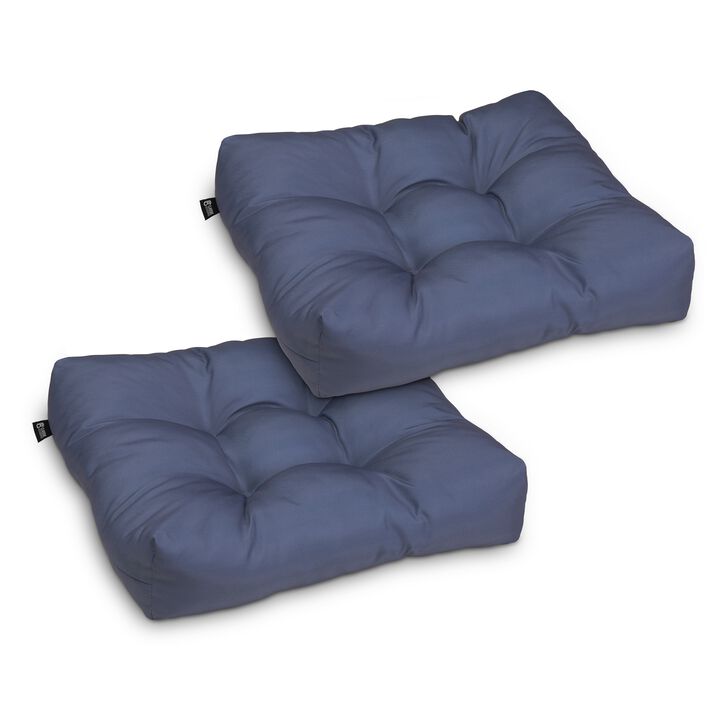 Classic Accessories 62-118-015502-2PK Water-Resistant 19 x 19 x 5 Inch Square, Navy, 2-Pack Patio Seat Cushion, 19" W x 19" D x 5" Thick