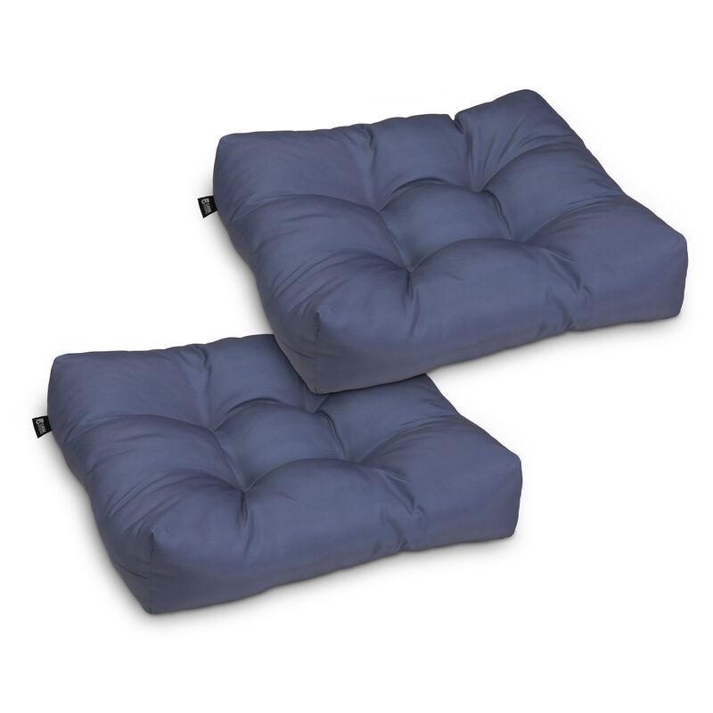 Classic Accessories 62-118-015502-2PK Water-Resistant 19 x 19 x 5 Inch Square, Navy, 2-Pack Patio Seat Cushion, 19" W x 19" D x 5" Thick