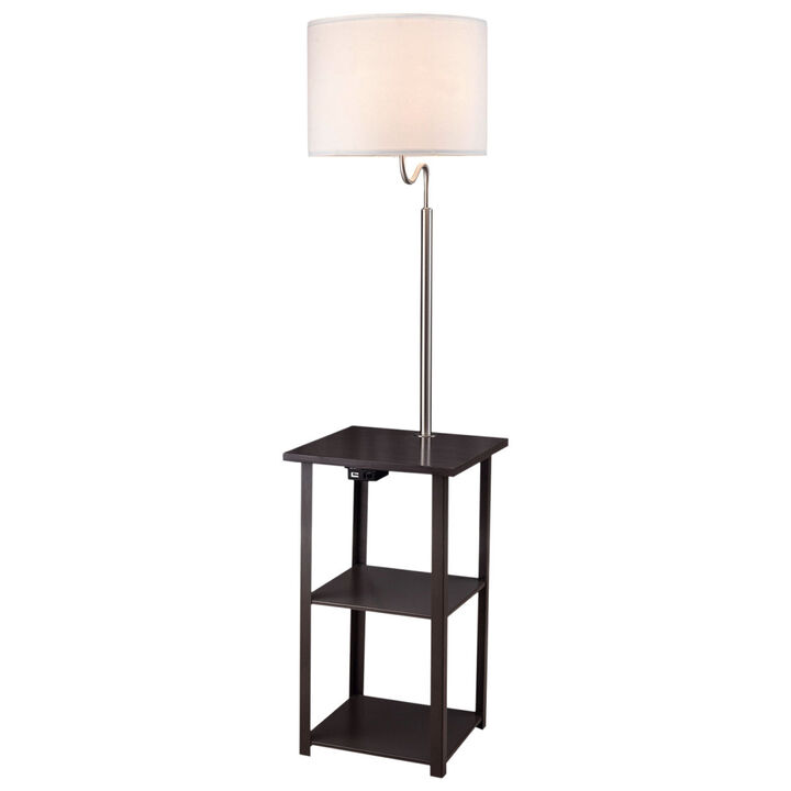 58" Squared Sofa Side Shelves Table Lamp with Power Station (1.14/14.96)