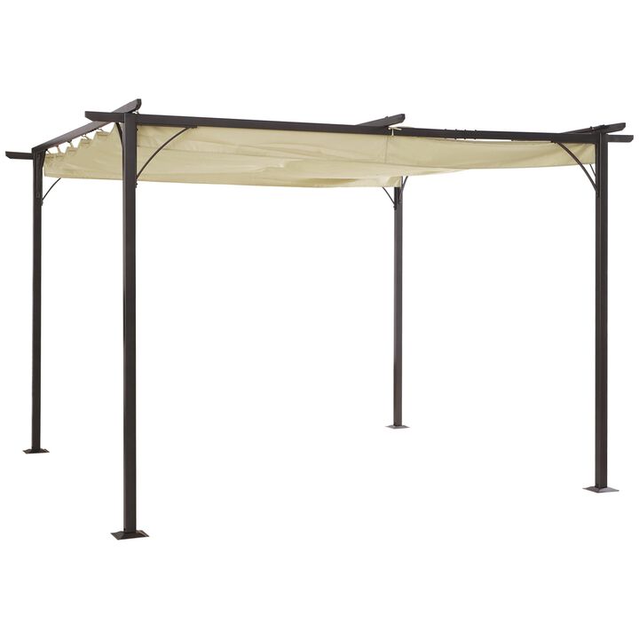 Spacious Sun Shield: 11.5'x11.5' Retractable Patio Pergola with Steel Frame Spacious Sun Shield: 11.5'x11.5' Retractable Patio Pergola with Steel Frame