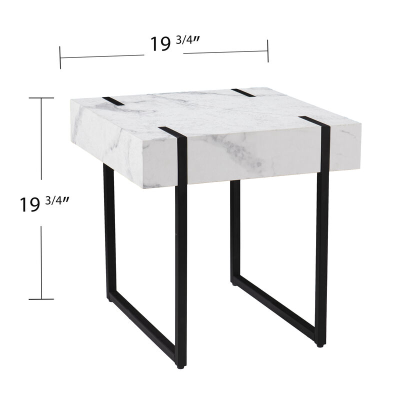 Rangley Modern Faux Marble End Table