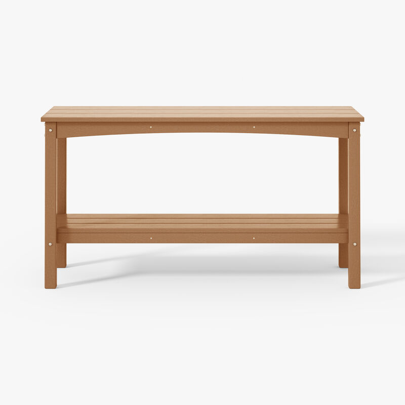 WestinTrends 55" Outdoor Patio HDPE Adirondack 2-Tier Shelf Console Table