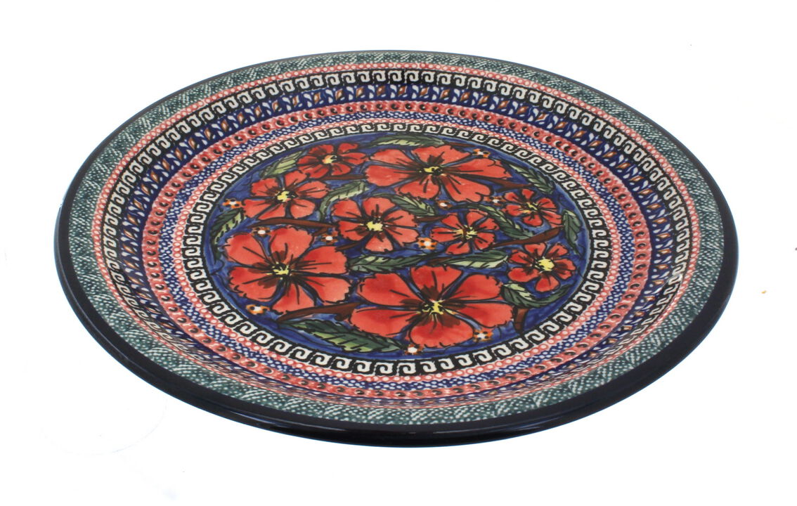 Blue Rose Polish Pottery Seaside Swirl Dinner Plate