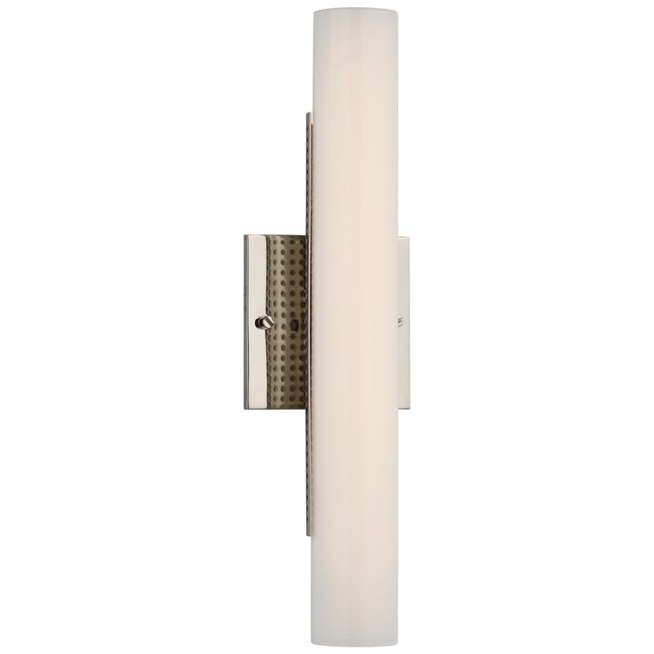 Precision 15" Bath Light in Polished Nickel with White Glass
