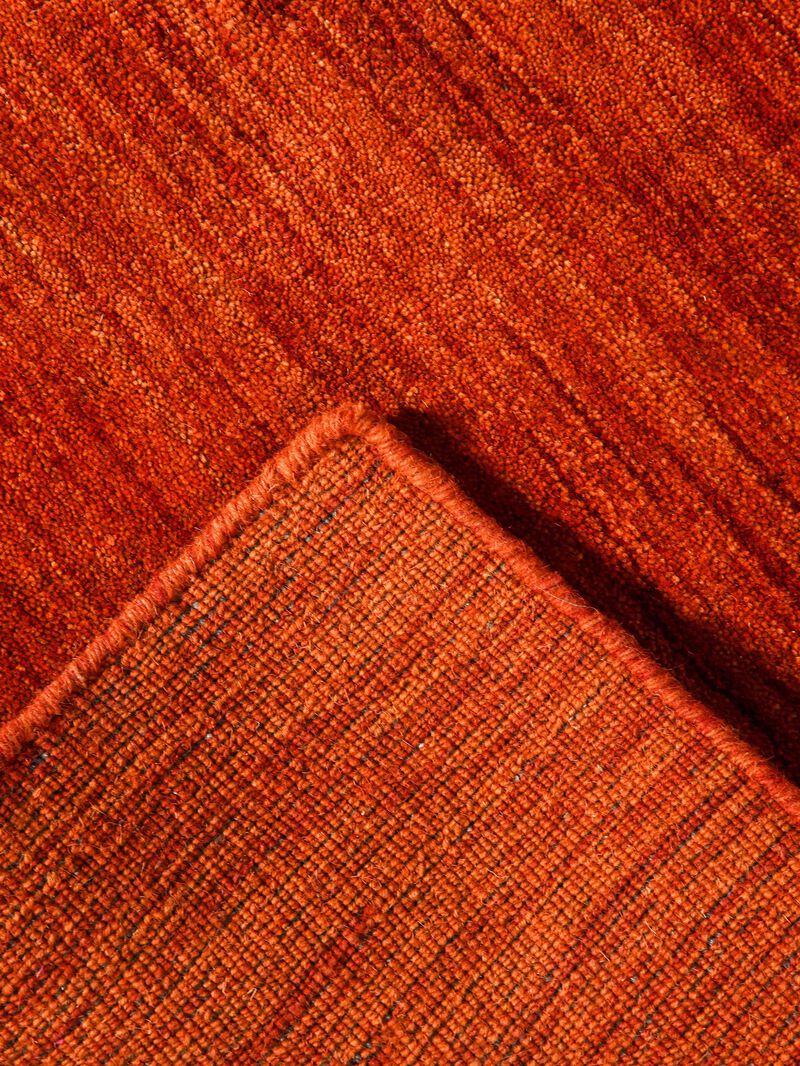 RUGSOTIC CARPETS HAND KNOTTED LOOM WOOL ECO-FRIENDLY AREA RUGS  - 9'x12', Rectangle, Light Red Color, Solid Plain Design, High Pile Handmade Anti Skid Area Rugs for Living Room, Bed Room (L00111)