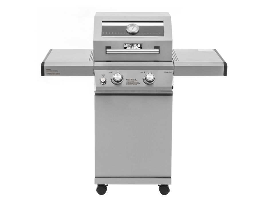 Monument Grills Mesa Series | 2 Burner Stainless Steel Propane Gas Grill With Clearview Lid