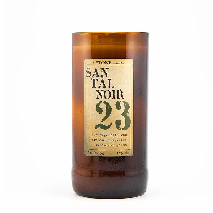 Reclaimed Bottle Candle - Santal Noir
