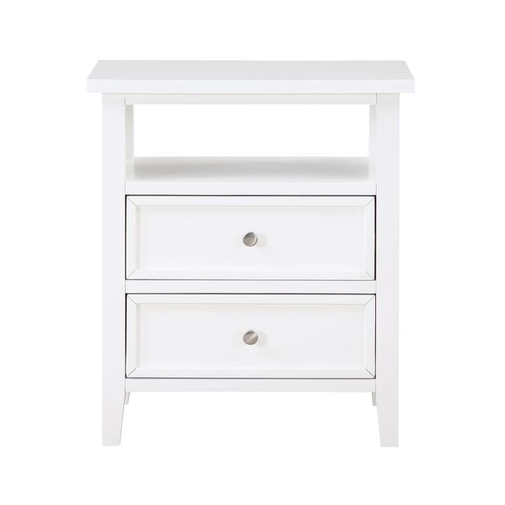 Comfort Pointe Walker White 2 Drawer Nightstand