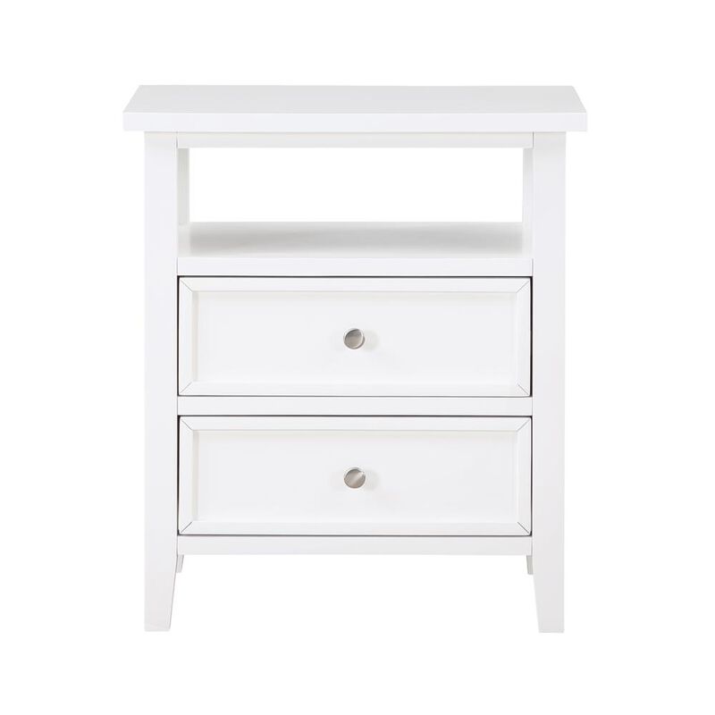 Comfort Pointe Walker White 2 Drawer Nightstand