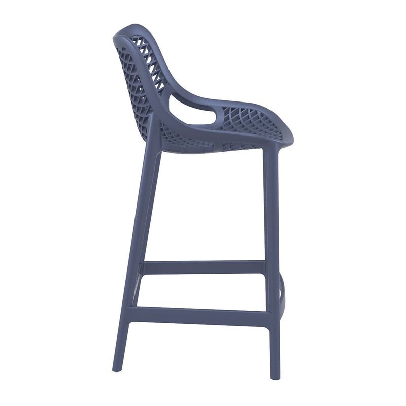 37.5" Black Solid Patio Resin Counter Stool
